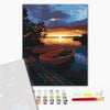 Premium malowanie po numerach Piękny zachód słońca nad jeziorem (PBS21737)