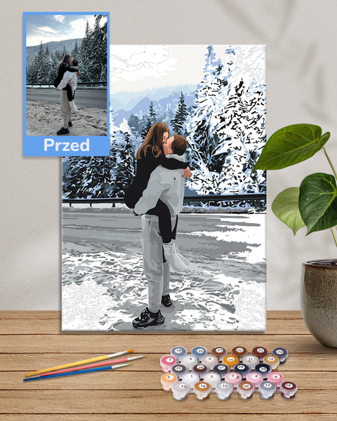 Malowanie po numerach z własnego zdjęcia - Pary, miłość