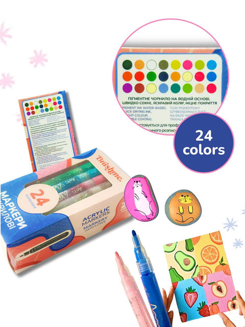 Zestaw markerów akrylowych 24 szt. (MACR24)