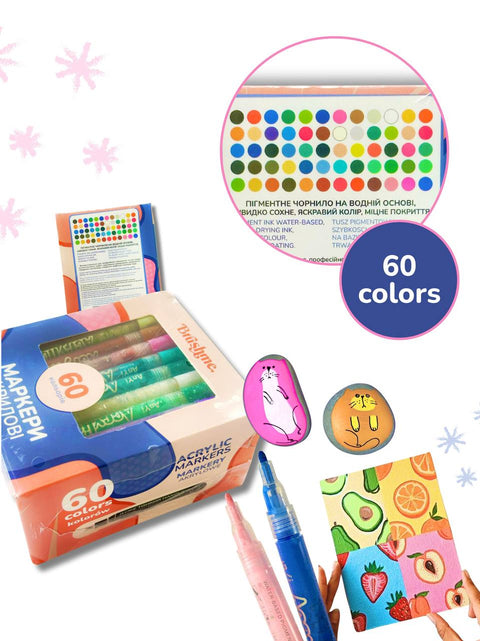 Zestaw markerów akrylowych 60 szt. (MACR60)
