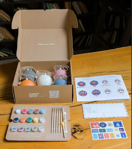 Zestaw do kolorowania bombek noworocznych „Zimowa bajka” (SETB1)