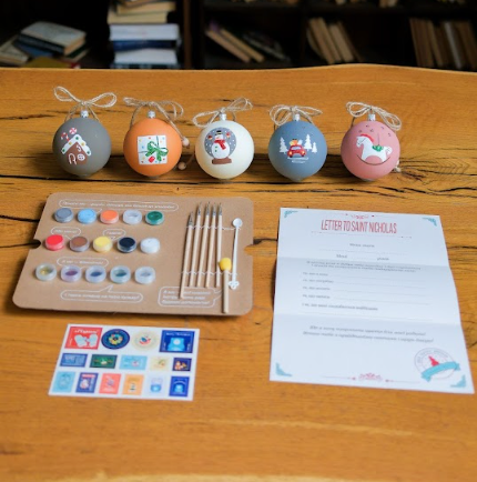 Zestaw do kolorowania bombek noworocznych „Zimowa bajka” (SETB1)