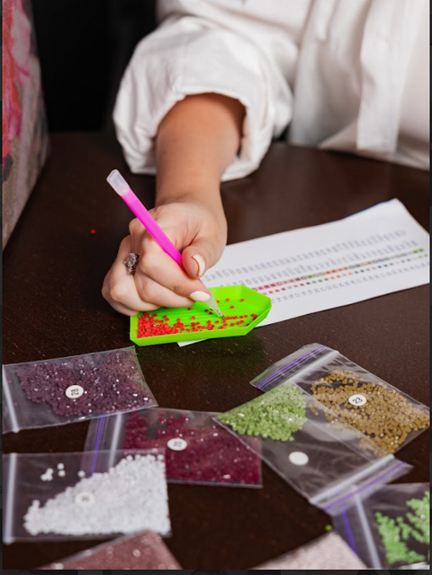 Haft diamentowy Dziewczyna w piwoniach (RDBS7031)