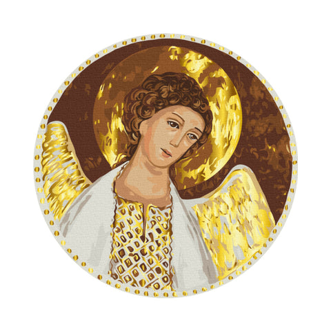 Okrągłe malowanie po numerach Duchowy obrońca ©Karina Zimina (rozmiar L) (RC00080L)