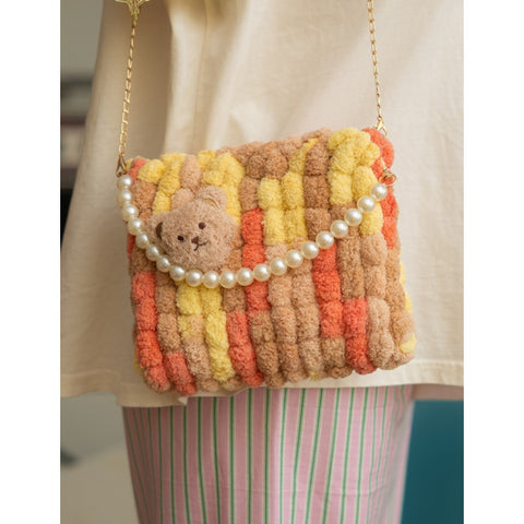 Zestaw do stworzenia torebki „Brązowy miś” (okrągła) (BAG10)