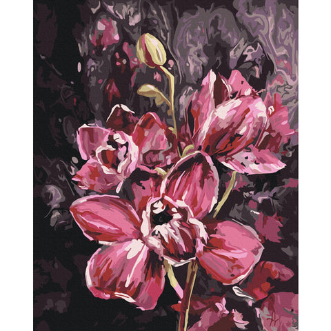 Malowanie po numerach Ciemne orchidee @annelia_art (BS54557)