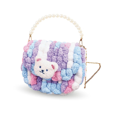 Zestaw do stworzenia torebki „Fioletowy miś” (okrągła) (BAG9)