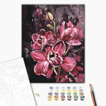 Malowanie po numerach Ciemne orchidee @annelia_art (BS54557)