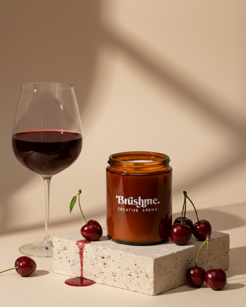 Świeca sojowa nalewana „Wino wiśniowe” 250 ml (CC001)