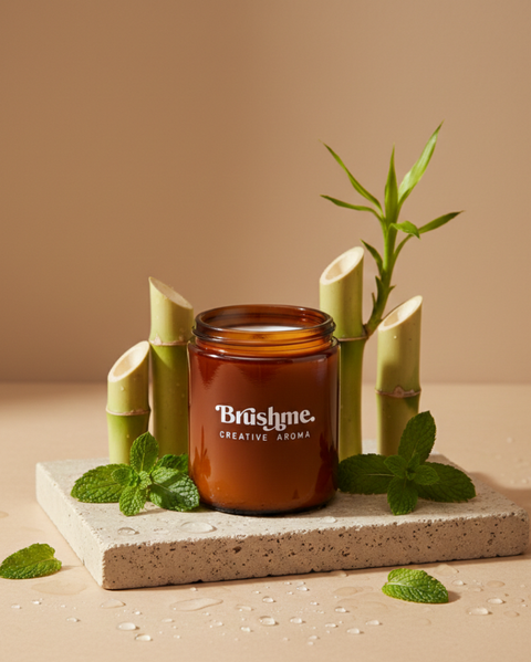 Świeca sojowa nalewana „Mięta Bambus” 250 ml (CC012)