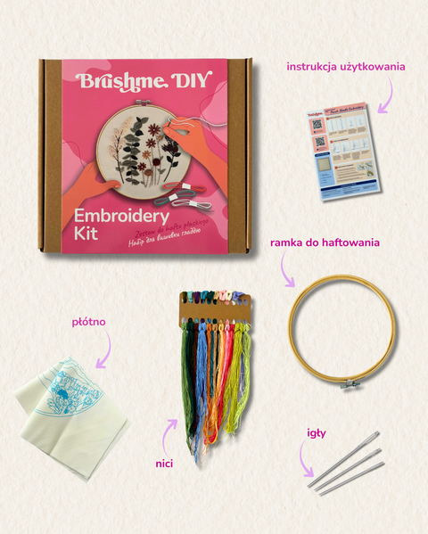 Zestaw do haftu płaskiego Herbarium spokoju (EMBR002)
