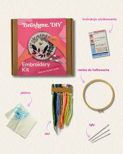 Zestaw do haftu płaskiego Delikatny wieniec (EMBR003)