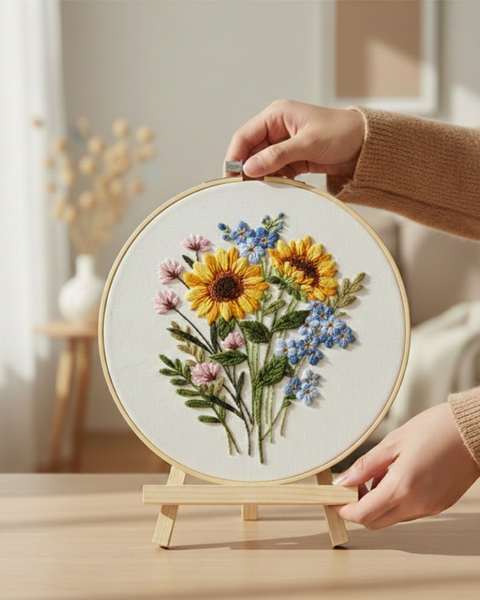 Zestaw do haftu płaskiego Słoneczny bukiet (EMBR009)