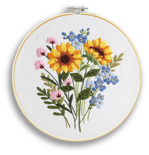 Zestaw do haftu płaskiego Słoneczny bukiet (EMBR009)