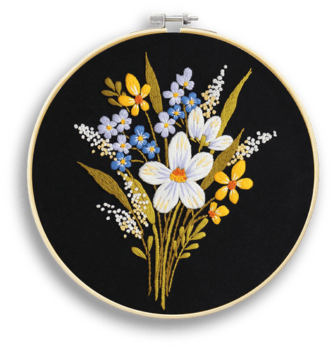 Zestaw do haftu płaskiego Nocny bukiet (EMBR012)