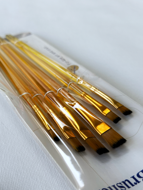 Zestaw profesjonalnych pędzli nylonowych 6 szt. (pomarańczowy) (BR602)