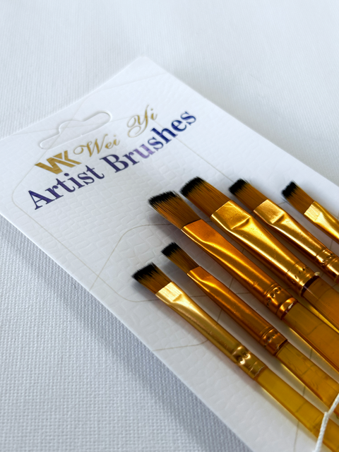 Zestaw profesjonalnych pędzli nylonowych 6 szt. (pomarańczowy) (BR602)