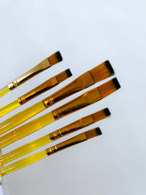 Zestaw profesjonalnych pędzli nylonowych 6 szt. (pomarańczowy) (BR602)