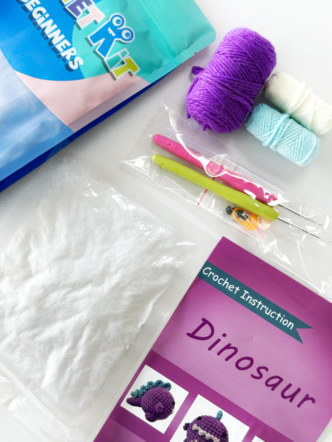 Zestaw do szydełkowania „Fioletowy dinozaur” (NBV8)