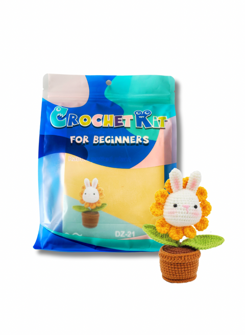 Zestaw do szydełkowania „Doniczka z królikiem” (NBV1)
