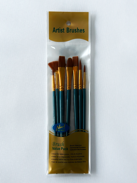 Zestaw profesjonalnych pędzli nylonowych 6 szt. (brązowe z pozłacaniem) (BR650)