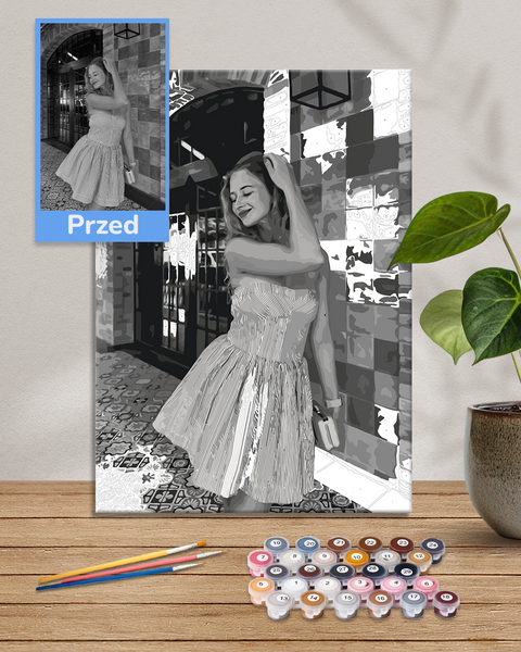 Malowanie po numerach z własnego zdjęcia - Czarno-białe