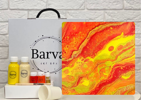 Zestaw do tworzenia Fluid art "Słońce"