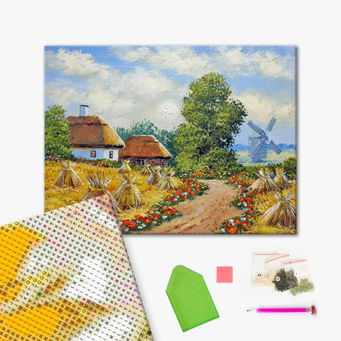 Haft diamentowy Ukraińska wioska (DBS1019)