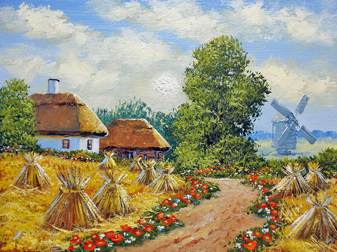 Haft diamentowy Ukraińska wioska (DBS1019)