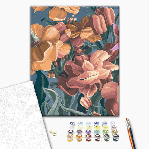 Malowanie po numerach Stylizowana matiola. Dyptyk 1 © Yana Biluhina (BS53925)