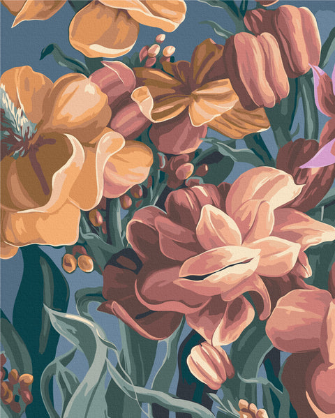 Malowanie po numerach Stylizowana matiola. Dyptyk 1 © Yana Biluhina (BS53925)