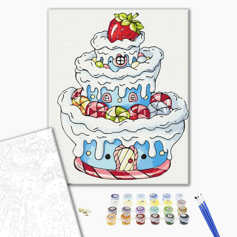 Malowanie po numerach Ciasto z kremem (SBS013)