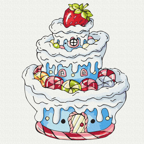 Malowanie po numerach Ciasto z kremem (SBS013)