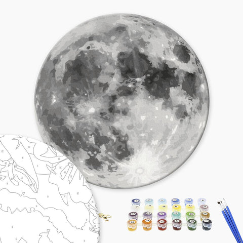 Okrągłe malowanie po numerach Moon (rozmiar L) (RC00087L)