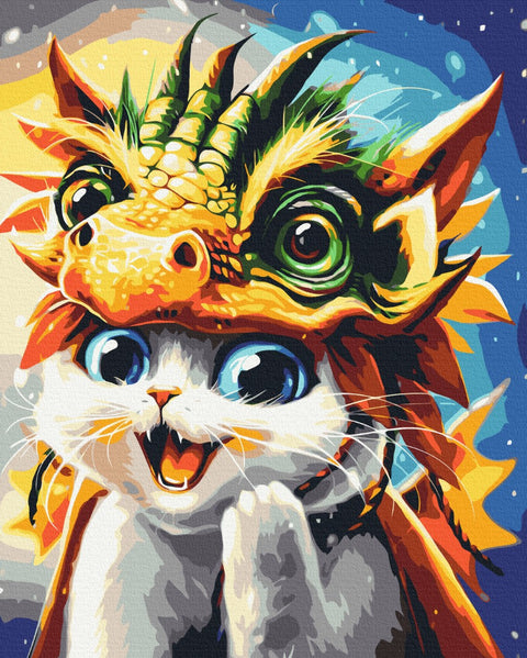 Premium malowanie po numerach Cat Dragon © Marianna Pashchuk (PBS53894)