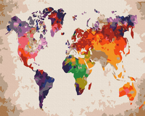 Premium malowanie po numerach Kolorowa mapa (PBS52296)
