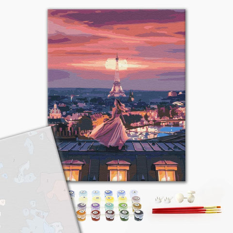 Premium malowanie po numerach Fantastyczny wieczór w Paryżu (PBS51902)