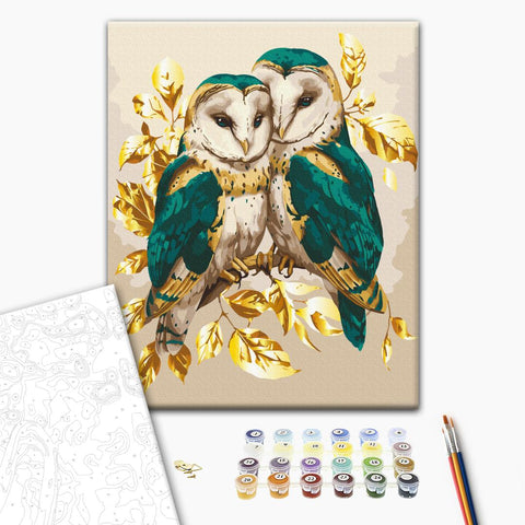 Malowanie po numerach Szmaragdowa mądrość z metalicznymi kolorami (BS54124)