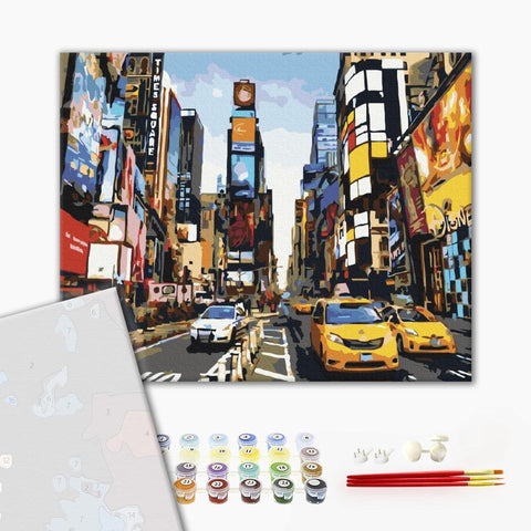Premium malowanie po numerach Życie Times Square (PBS5377)