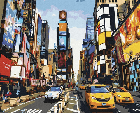 Premium malowanie po numerach Życie Times Square (PBS5377)