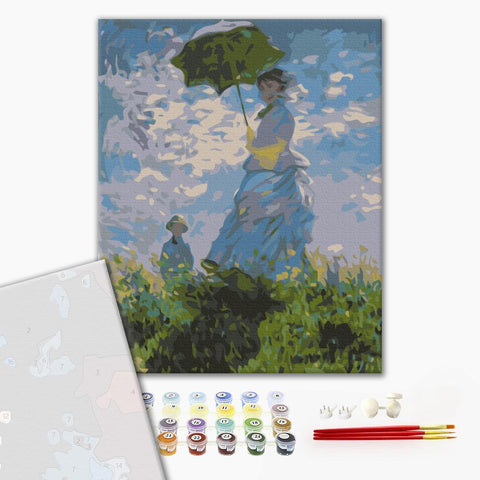 Premium malowanie po numerach Kobieta z parasolem. Claude Monet (PBS6441)