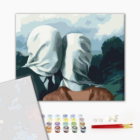 Premium malowanie po numerach Rene Magritte "Zakochani" (PBS51994)