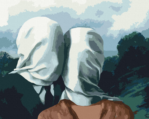 Premium malowanie po numerach Rene Magritte "Zakochani" (PBS51994)