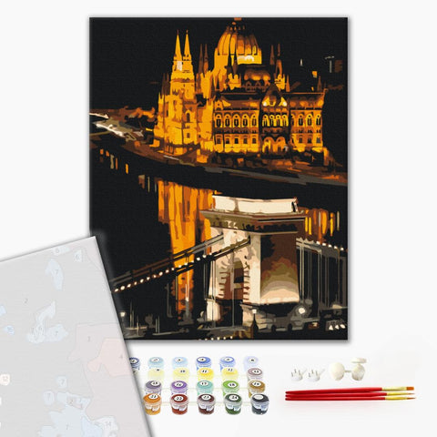 Premium malowanie po numerach Nocny Budapeszt (PBS52549)