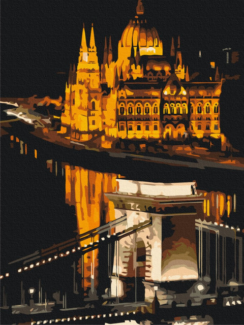 Premium malowanie po numerach Nocny Budapeszt (PBS52549)