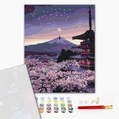 Premium malowanie po numerach Wieczorna Japonia (PBS33813)