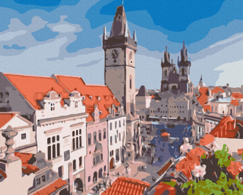 Premium malowanie po numerach Widok na Pragę (PBS51647)