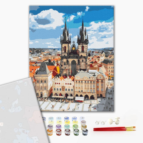 Premium malowanie po numerach Ratusz w Pradze (PBS51600)