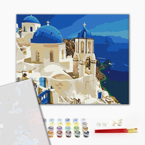 Premium malowanie po numerach Widok na Santorini (PBS6957)