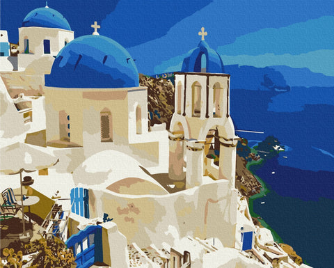 Premium malowanie po numerach Widok na Santorini (PBS6957)
